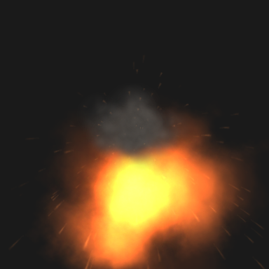 Explosion with Smoke and Sparks